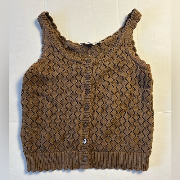 LOFT Tops - LOFT Chocolate Knit Button-Up Tank
